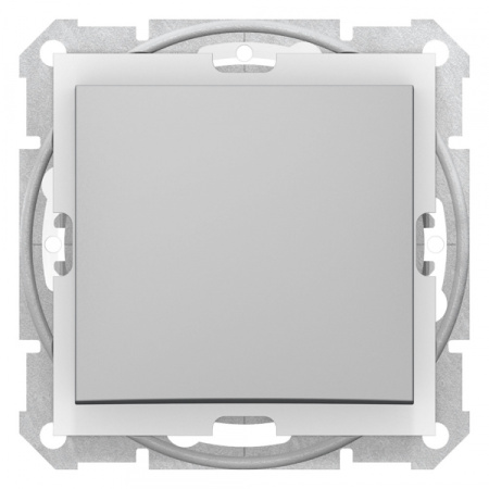 Schneider Electric Sedna Алюминий Выключатель 1-клавишный 10А , IP44 (сх.1)