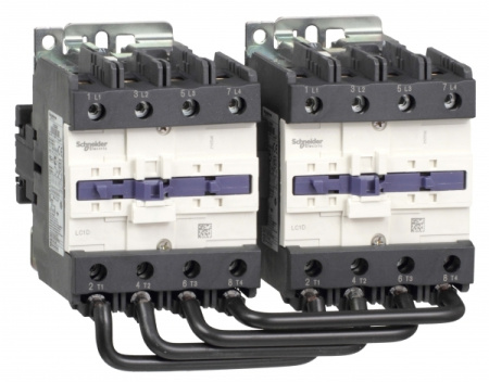 Schneider Electric Contactors D Контактор реверсивный 4Р (4 НО), AC1 125 A, 220В 50/60Гц, мех.блокировка, зажим под винт