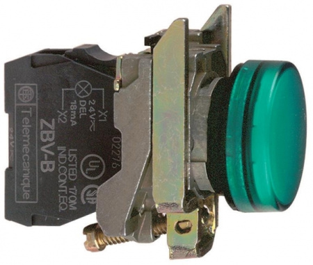 Schneider Electric XB4 Лампа сигнальная 22мм 24В зеленая ATEX