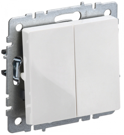 IEK BRITE BASE Белый Выключ. 2-кл прох 10А ВС10-2-6-БрБ