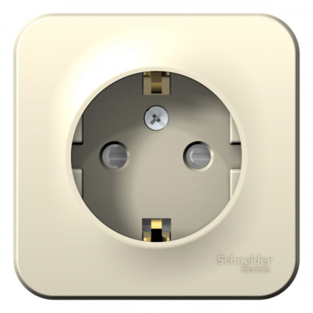 Systeme Electric Blanca наруж Молочная Розетка с/з со шторками 16А, 250В, изолир. пластина