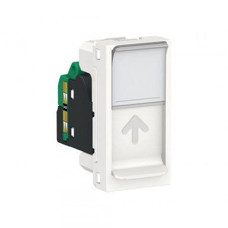 Schneider Electric Unica Modular Бел Розетка компьютерная, RJ45, одиночная кат. 5е STP, 1 модуль