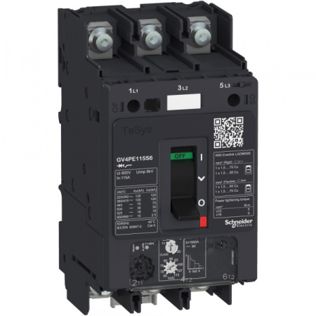 Schneider Electric Автоматический выключатель GV4PE с комбинированным расцепителем 3,5A 100kA зажим под кольцевой наконечник