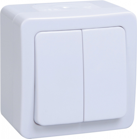 IEK GERMES PLUS ВС20-2-0-ГПБ Выключатель 2кл о/у IP54 (цвет клавиши:белый)