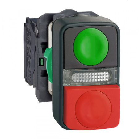 Schneider Electric XB5 Кнопка 22мм двойная с маркировкой + LED