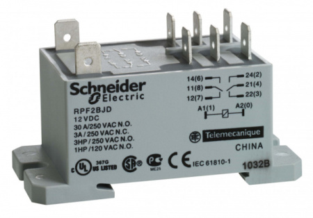 Schneider Electric Реле 2 перекидных контакта 12В DC