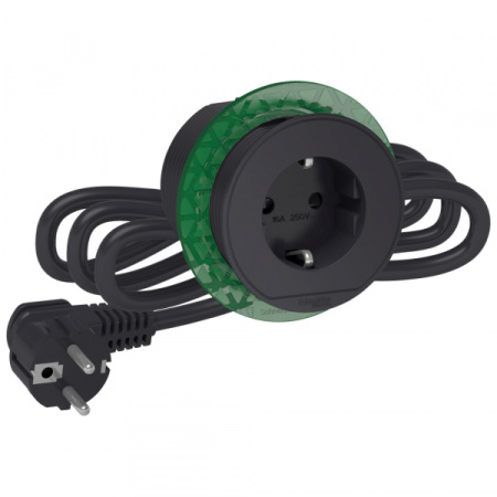 Schneider Electric Unica System+ Антрацит Блок розеточный 1х (2к+з)