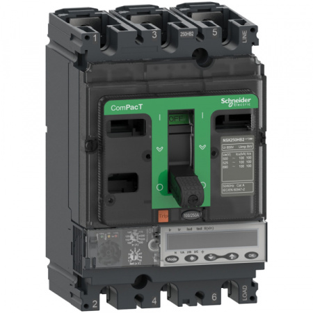 Schneider Electric АВТОМ.ВЫКЛ.250HB1 75kA AC 3П3Т 100A MLOGIC 5.2E