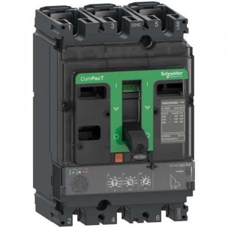 Schneider Electric Выключатель автоматический NSX250N 50kA 3П3Т 250A 2.2