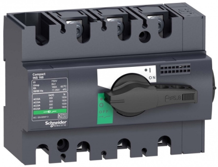 Schneider Electric Interpact INS/INV Выключатель-разъединитель 3P 100А рукоятка спереди