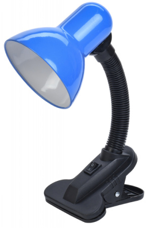 Светильник настол. 1001 на прищепке Е27 синий IEK