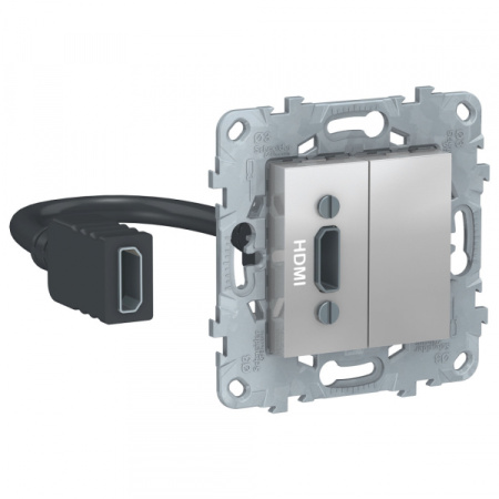 Schneider Electric Unica New Алюминий Розетка HDMI
